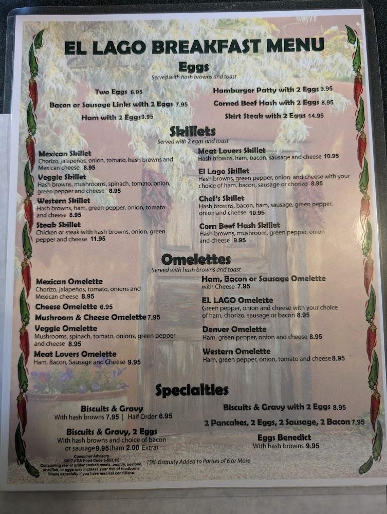 El Lago Menu image 1